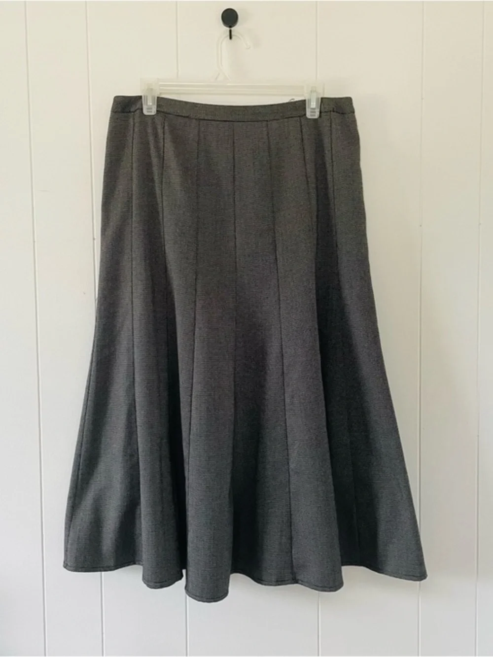 new directions Charcoal Gray A-Line Midi Skirt